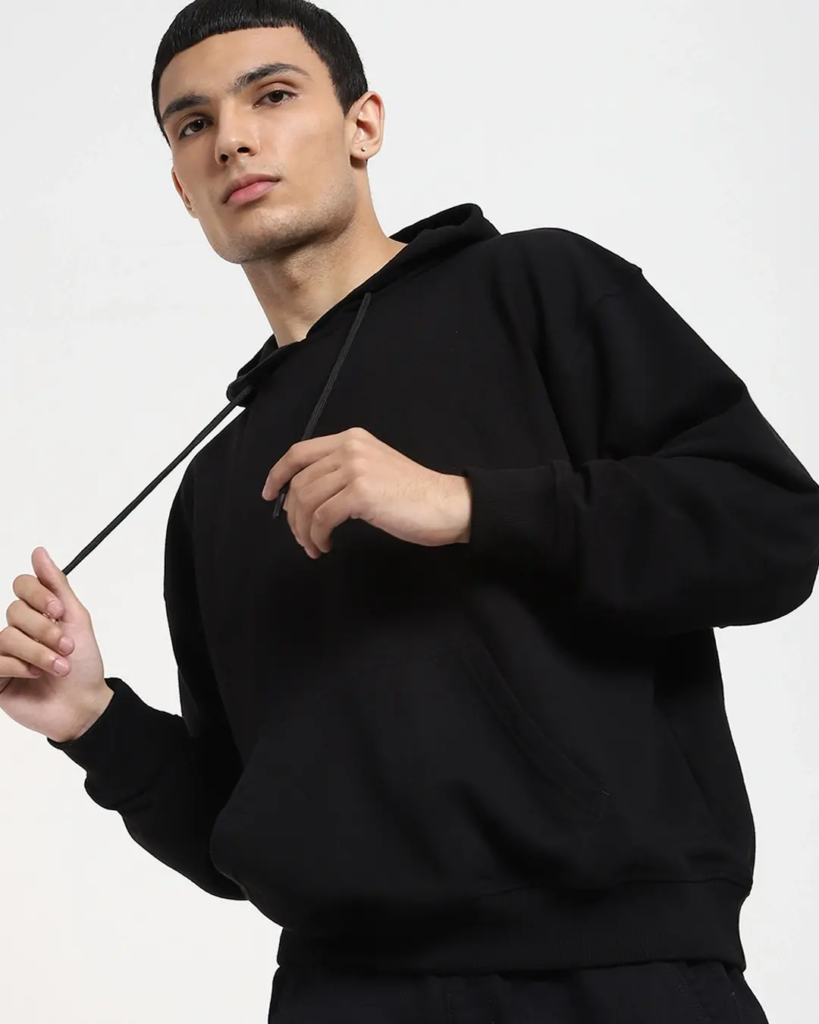 Men's Black Oversized Hoodie