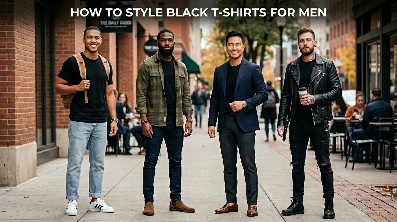 how to dress up a black t shirt and jeans HOW TO STYLE JEANS AND A T-SHIRT EVERYDAY OUTFIT IDEAS
