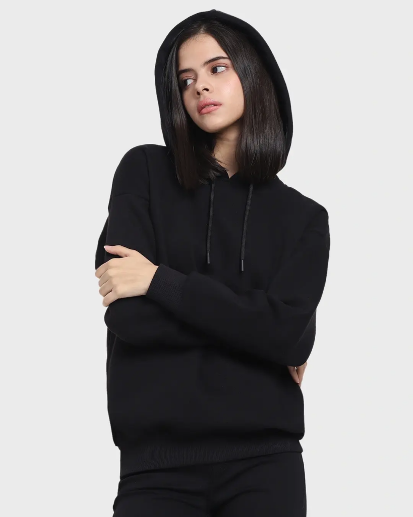 Women's Black Oversized Hoodie
