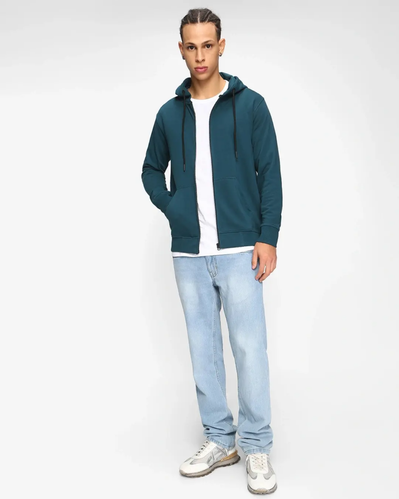 Men's Blue Zipper Hoodie