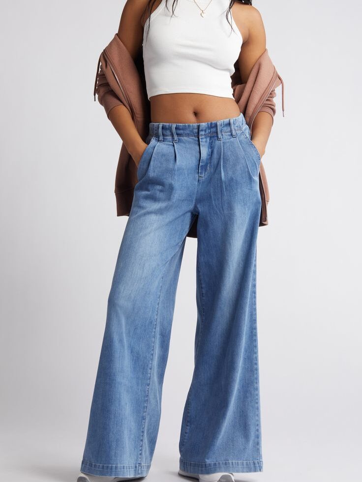 pleated jeans for women