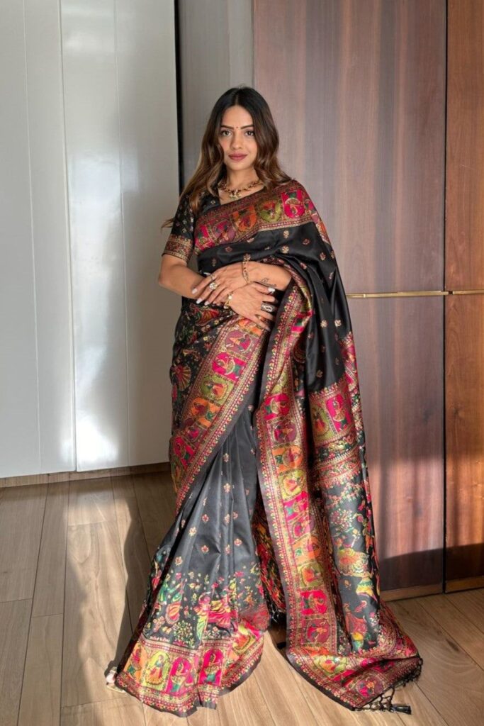 women wearing banarasi saree on diwali