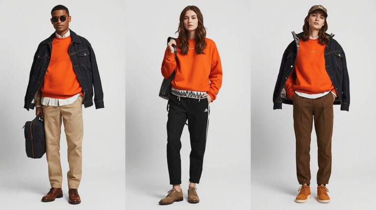 The Best Orange Sweatshirt Combination: Style Ideas & Outfit Tips orange sweatshirt outfit ideas