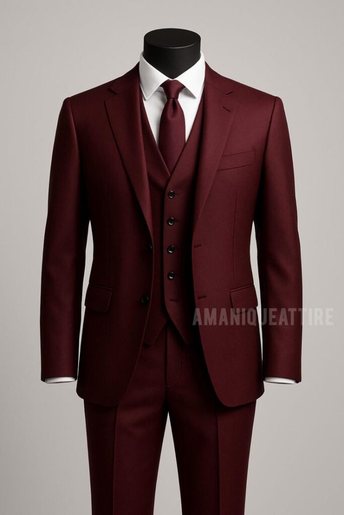 maroon suit combination