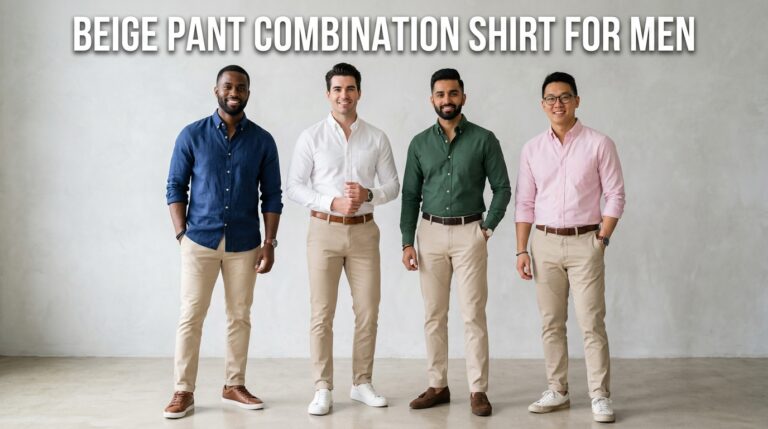 beige pant combination shirt